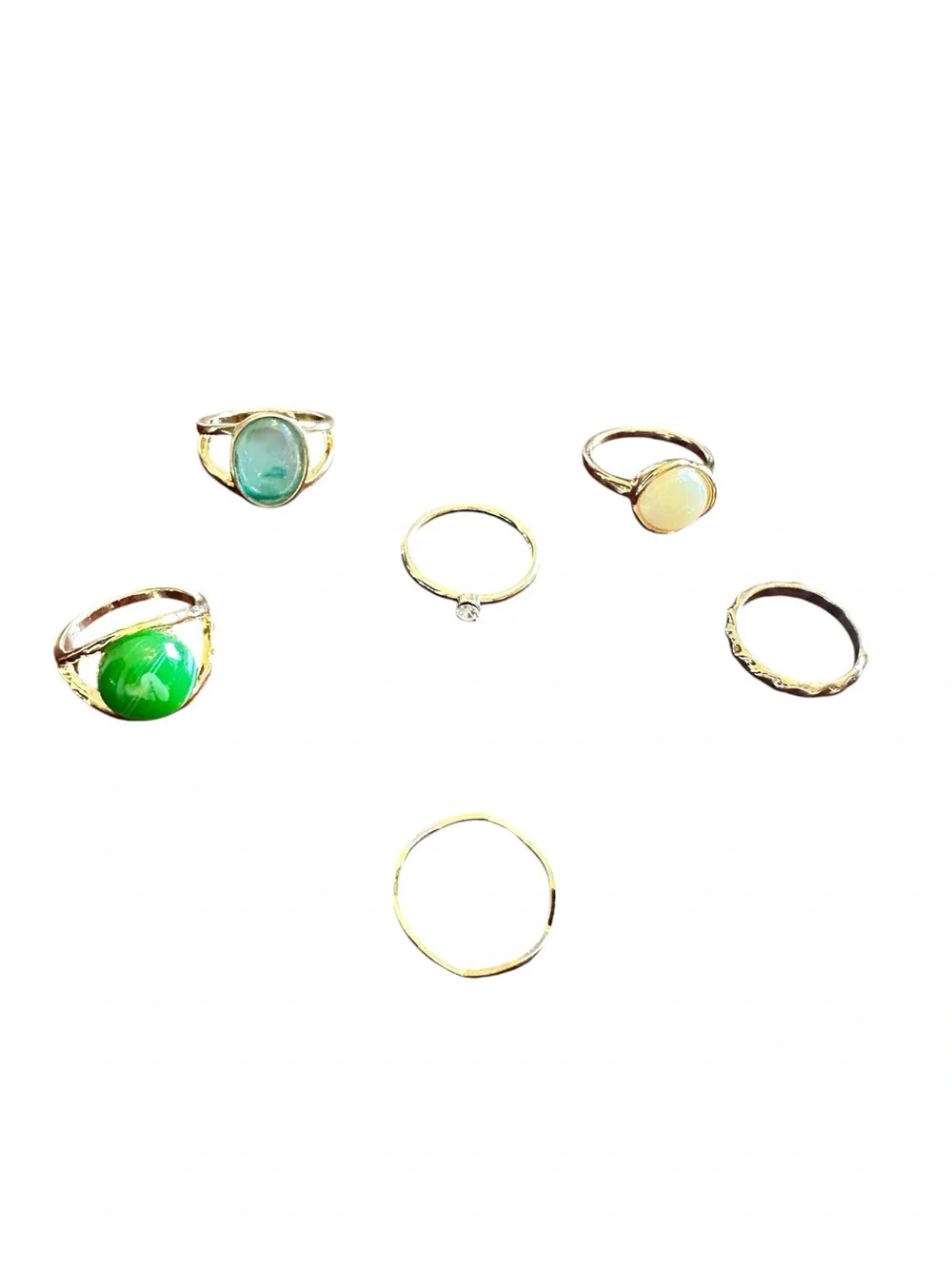 6 Piece Gold Ring Set Varying Styles